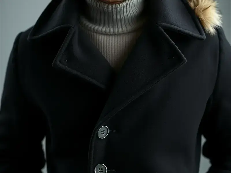 黑のダッフルコート