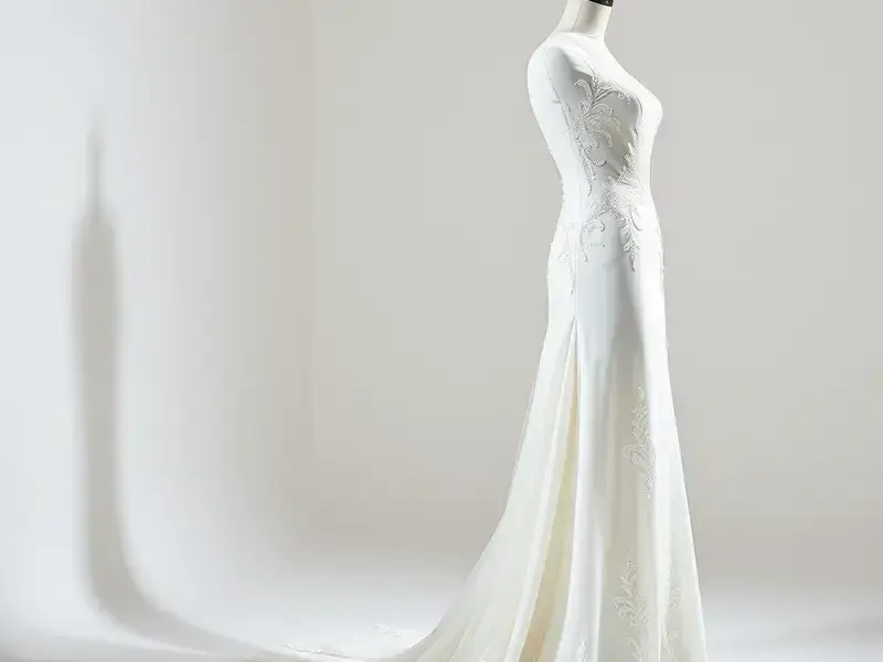 ホワイトのロングドレス