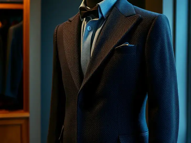 紺色のツイードジャケット